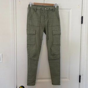 Light Olive Green Slim Fit Cargo Pants